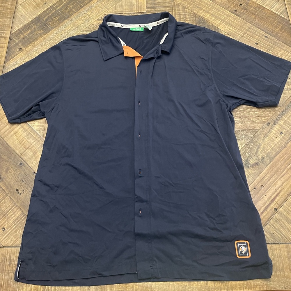 Prince Dark Blue Casual Button Down Shirt